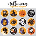 Halloween cupcake toppers Royalty Free Stock Photo