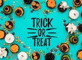 halloween cupcakes and candies Royalty Free Stock Photo