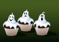 Halloween Cupcakes Funny Ghosts Royalty Free Stock Photo