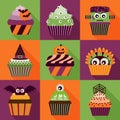 Halloween Cupcakes Long Shadow Icons