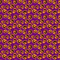 Halloween curved pumpkins on purple seamless pattern. Royalty Free Stock Photo