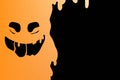 Halloween orange neon light scary monster ghost Royalty Free Stock Photo