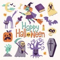 Halloween Cute Cartoon Clip Art Set