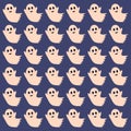 Halloween Cute Ghosts Pattern Texture Background