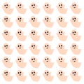 Halloween Cute Ghosts Pattern Texture Background