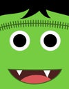 Halloween cute green monster face Royalty Free Stock Photo