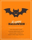 Halloween cute poster with bat silhouette Royalty Free Stock Photo