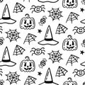Halloween Cute Vector Seamless Pattern Texture Royalty Free Stock Photo