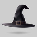 Halloween 3d illustration of a detailed, realistic spooky witch hat. Ideal for adding a touch of magic to your holiday decorations