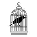 Halloween dark crow bird with cage