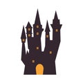 Halloween dark haunted castle icon Royalty Free Stock Photo