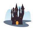 Halloween dark haunted castle icon Royalty Free Stock Photo