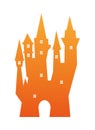 Halloween dark haunted castle orange icon Royalty Free Stock Photo