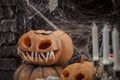 Halloween, decor elements and attributes of the holiday Royalty Free Stock Photo