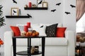 Halloween decor in room Royalty Free Stock Photo