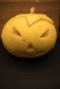 halloween decorated pumpkin isolated on black Royalty Free Stock Photo