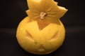 halloween decorated pumpkin isolated on black Royalty Free Stock Photo