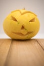 halloween decorated pumpkin  on white Royalty Free Stock Photo