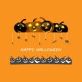 Halloween decoration for celebration on orange background. Vector illustration