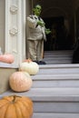 Halloween Decoration in Front of House Royalty Free Stock Photo