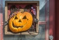 Halloween decoration pumkin in a frame