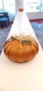 Halloween decoration pumpkin made from trash