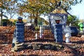 Halloween decoration village  in  fall time Royalty Free Stock Photo