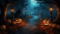 Halloween decoration on wooden background