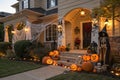 Halloween Decorations at House Entrance Royalty Free Stock Photo