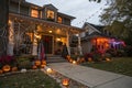 Halloween Decorations at House Entrance Royalty Free Stock Photo