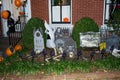 Halloween Decorations in a Garden during Halloween Celebration a Royalty Free Stock Photo