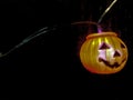 Halloween decorations. Orange pumking. Royalty Free Stock Photo