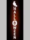 Halloween decorative text and crow silhouette panel Royalty Free Stock Photo