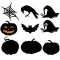 Halloween decorative vector spooky silhouettes