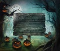 Halloween design - Forest pumpkins Royalty Free Stock Photo