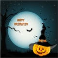 Halloween design - Forest pumpkins Royalty Free Stock Photo