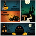 Halloween design - Forest pumpkins Royalty Free Stock Photo