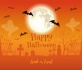 Halloween design. Full moon over haunted cemetery Royalty Free Stock Photo