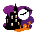 Halloween Design with Haunted House Royalty Free Stock Photo