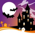 Halloween Design with Haunted House Royalty Free Stock Photo