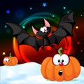 Halloween design pumpkin funny vector illustration shiny