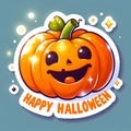 Halloween digital art sticker pupkin Royalty Free Stock Photo