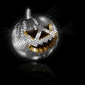 Halloween disco ball on black. Vector illustration