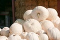 A pile of white pumpkins Royalty Free Stock Photo