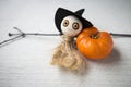 Halloween doll and candle pumpkin