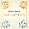 Halloween doodle - pumpkins Royalty Free Stock Photo