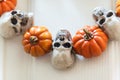 Halloween door decorations.Halloween Front Door Decor Royalty Free Stock Photo