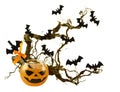 Halloween drink with bats on tree branch 2