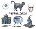 Halloween elements collection isolated on white Royalty Free Stock Photo