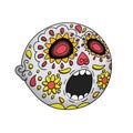 Halloween. Emoji Astonished. Day of the Dead. Dia de Los Muertos. Vector Illustration